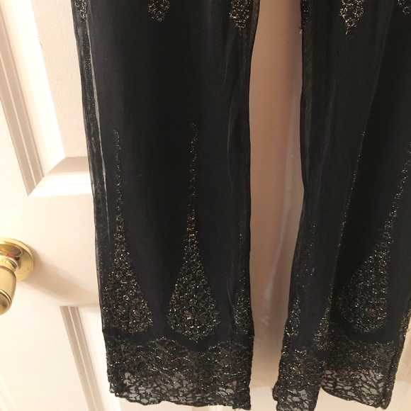 Vtg Embroidered/Mesh Pants - Picture 3 of 4